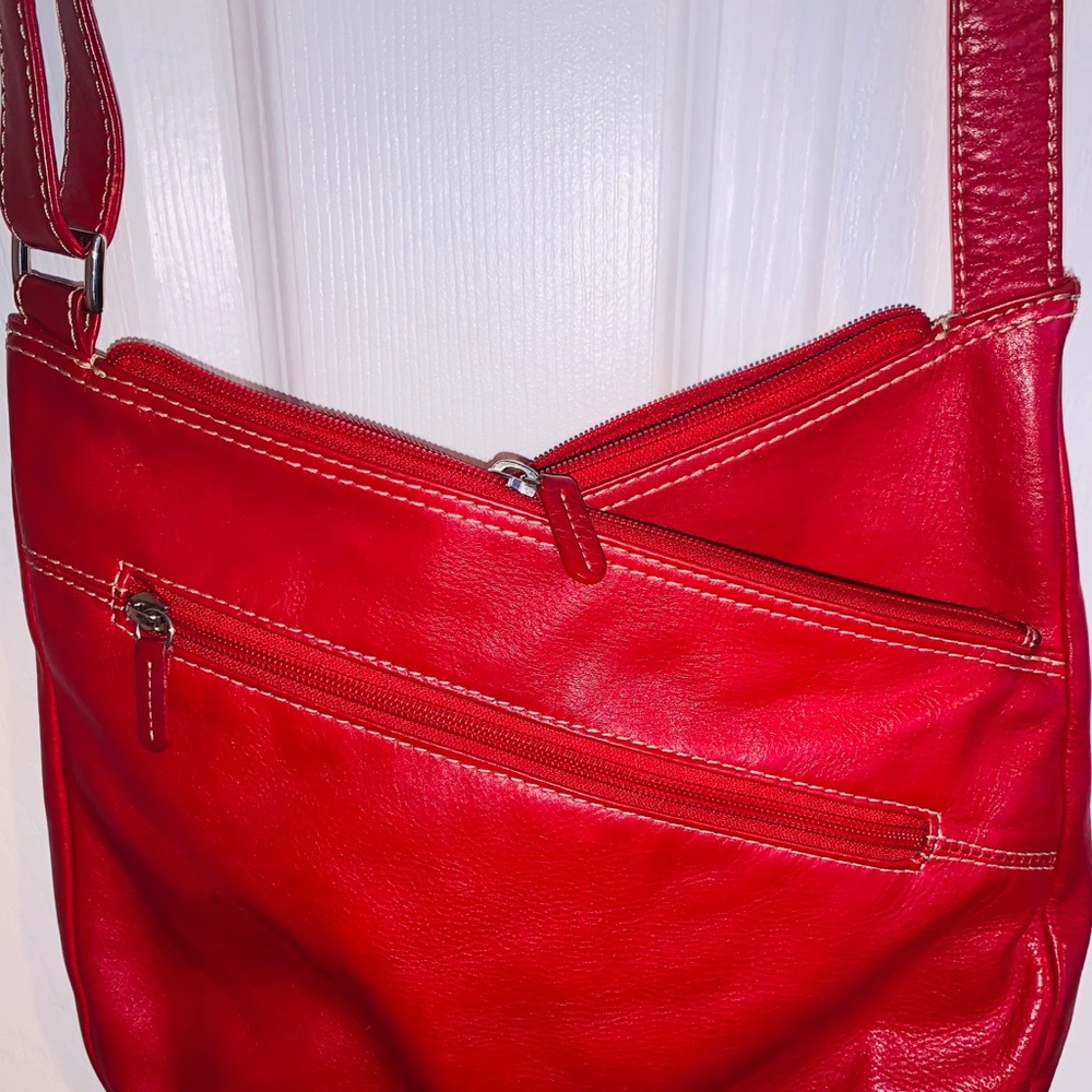 Gorgeous RED genuine leather purse with the works!